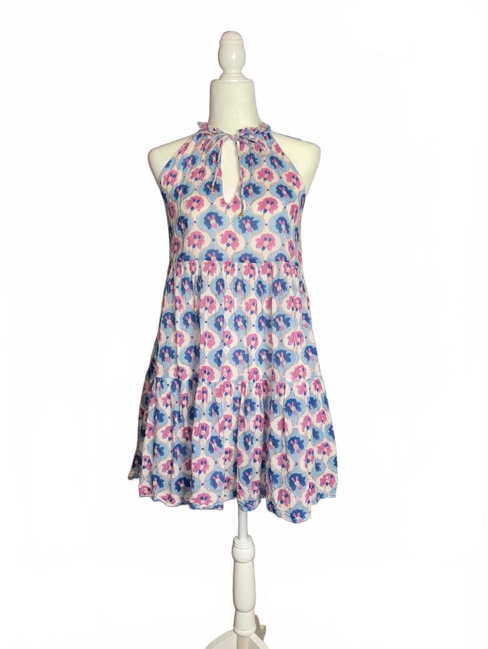 Iris Blue Tiered Mini dress by Oliphant
